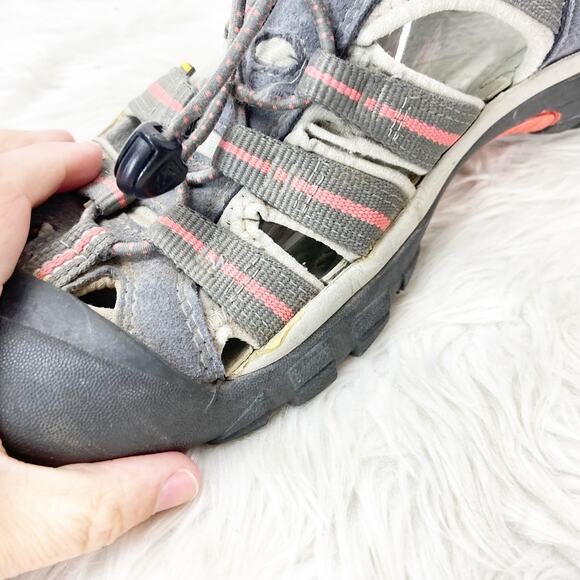 Keen 8.5 Womens Gray Coral Pink Newport H2 Strappy Walking Hiking Sandals - Picture 12 of 16